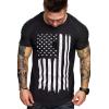 imageCOOFANDY Mens Muscle TShirt Pleated Raglan Sleeve Bodybuilding Gym Tee Short Sleeve Fashion Workout Shirts Hipster ShirtBlack American Flag