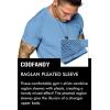 imageCOOFANDY Mens Muscle TShirt Pleated Raglan Sleeve Bodybuilding Gym Tee Short Sleeve Fashion Workout Shirts Hipster ShirtClear Blue