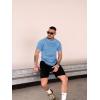 imageCOOFANDY Mens Muscle TShirt Pleated Raglan Sleeve Bodybuilding Gym Tee Short Sleeve Fashion Workout Shirts Hipster ShirtClear Blue