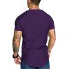 imageCOOFANDY Mens Muscle TShirt Pleated Raglan Sleeve Bodybuilding Gym Tee Short Sleeve Fashion Workout Shirts Hipster ShirtDark Purple