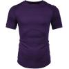 imageCOOFANDY Mens Muscle TShirt Pleated Raglan Sleeve Bodybuilding Gym Tee Short Sleeve Fashion Workout Shirts Hipster ShirtDark Purple