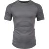 imageCOOFANDY Mens Muscle TShirt Pleated Raglan Sleeve Bodybuilding Gym Tee Short Sleeve Fashion Workout Shirts Hipster ShirtGrey
