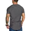 imageCOOFANDY Mens Muscle TShirt Pleated Raglan Sleeve Bodybuilding Gym Tee Short Sleeve Fashion Workout Shirts Hipster ShirtGrey