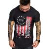 imageCOOFANDY Mens Muscle TShirt Pleated Raglan Sleeve Bodybuilding Gym Tee Short Sleeve Fashion Workout Shirts Hipster ShirtIndependence Day Series1