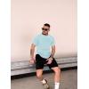 imageCOOFANDY Mens Muscle TShirt Pleated Raglan Sleeve Bodybuilding Gym Tee Short Sleeve Fashion Workout Shirts Hipster ShirtLight Blue