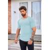 imageCOOFANDY Mens Muscle TShirt Pleated Raglan Sleeve Bodybuilding Gym Tee Short Sleeve Fashion Workout Shirts Hipster ShirtLight Blue