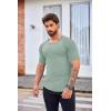 imageCOOFANDY Mens Muscle TShirt Pleated Raglan Sleeve Bodybuilding Gym Tee Short Sleeve Fashion Workout Shirts Hipster ShirtLight Green