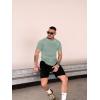 imageCOOFANDY Mens Muscle TShirt Pleated Raglan Sleeve Bodybuilding Gym Tee Short Sleeve Fashion Workout Shirts Hipster ShirtLight Green