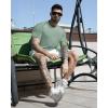 imageCOOFANDY Mens Muscle TShirt Pleated Raglan Sleeve Bodybuilding Gym Tee Short Sleeve Fashion Workout Shirts Hipster ShirtLight Green