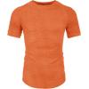 imageCOOFANDY Mens Muscle TShirt Pleated Raglan Sleeve Bodybuilding Gym Tee Short Sleeve Fashion Workout Shirts Hipster ShirtOrange