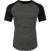 imageCOOFANDY Mens Muscle TShirt Pleated Raglan Sleeve Bodybuilding Gym Tee Short Sleeve Fashion Workout Shirts Hipster ShirtPattern3 Grey  Black