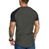 imageCOOFANDY Mens Muscle TShirt Pleated Raglan Sleeve Bodybuilding Gym Tee Short Sleeve Fashion Workout Shirts Hipster ShirtPattern3 Grey  Black