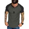 imageCOOFANDY Mens Muscle TShirt Pleated Raglan Sleeve Bodybuilding Gym Tee Short Sleeve Fashion Workout Shirts Hipster ShirtPattern3 Grey  Black