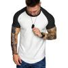 imageCOOFANDY Mens Muscle TShirt Pleated Raglan Sleeve Bodybuilding Gym Tee Short Sleeve Fashion Workout Shirts Hipster ShirtPattern3 White  Black