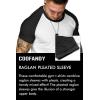 imageCOOFANDY Mens Muscle TShirt Pleated Raglan Sleeve Bodybuilding Gym Tee Short Sleeve Fashion Workout Shirts Hipster ShirtPattern3 White  Black