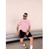 imageCOOFANDY Mens Muscle TShirt Pleated Raglan Sleeve Bodybuilding Gym Tee Short Sleeve Fashion Workout Shirts Hipster ShirtPink