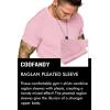 imageCOOFANDY Mens Muscle TShirt Pleated Raglan Sleeve Bodybuilding Gym Tee Short Sleeve Fashion Workout Shirts Hipster ShirtPink