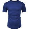 imageCOOFANDY Mens Muscle TShirt Pleated Raglan Sleeve Bodybuilding Gym Tee Short Sleeve Fashion Workout Shirts Hipster ShirtType1  Blue