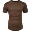 imageCOOFANDY Mens Muscle TShirt Pleated Raglan Sleeve Bodybuilding Gym Tee Short Sleeve Fashion Workout Shirts Hipster ShirtType1  Brown