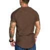imageCOOFANDY Mens Muscle TShirt Pleated Raglan Sleeve Bodybuilding Gym Tee Short Sleeve Fashion Workout Shirts Hipster ShirtType1  Brown