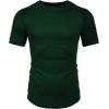 imageCOOFANDY Mens Muscle TShirt Pleated Raglan Sleeve Bodybuilding Gym Tee Short Sleeve Fashion Workout Shirts Hipster ShirtType1  Dark Green