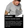 imageCOOFANDY Mens Muscle TShirt Pleated Raglan Sleeve Bodybuilding Gym Tee Short Sleeve Fashion Workout Shirts Hipster ShirtType1  Light Grey