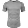 imageCOOFANDY Mens Muscle TShirt Pleated Raglan Sleeve Bodybuilding Gym Tee Short Sleeve Fashion Workout Shirts Hipster ShirtType1  Light Grey