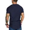 imageCOOFANDY Mens Muscle TShirt Pleated Raglan Sleeve Bodybuilding Gym Tee Short Sleeve Fashion Workout Shirts Hipster ShirtType1  Navy Blue