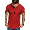 imageCOOFANDY Mens Muscle TShirt Pleated Raglan Sleeve Bodybuilding Gym Tee Short Sleeve Fashion Workout Shirts Hipster ShirtType1  Ponceau