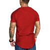 imageCOOFANDY Mens Muscle TShirt Pleated Raglan Sleeve Bodybuilding Gym Tee Short Sleeve Fashion Workout Shirts Hipster ShirtType1  Ponceau