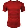 imageCOOFANDY Mens Muscle TShirt Pleated Raglan Sleeve Bodybuilding Gym Tee Short Sleeve Fashion Workout Shirts Hipster ShirtType1  Ponceau