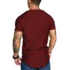 imageCOOFANDY Mens Muscle TShirt Pleated Raglan Sleeve Bodybuilding Gym Tee Short Sleeve Fashion Workout Shirts Hipster ShirtType1  Wine Red