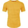 imageCOOFANDY Mens Muscle TShirt Pleated Raglan Sleeve Bodybuilding Gym Tee Short Sleeve Fashion Workout Shirts Hipster ShirtType1  Yellow