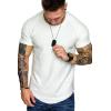 imageCOOFANDY Mens Muscle TShirt Pleated Raglan Sleeve Bodybuilding Gym Tee Short Sleeve Fashion Workout Shirts Hipster ShirtWhite