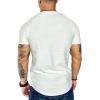 imageCOOFANDY Mens Muscle TShirt Pleated Raglan Sleeve Bodybuilding Gym Tee Short Sleeve Fashion Workout Shirts Hipster ShirtWhite