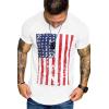 imageCOOFANDY Mens Muscle TShirt Pleated Raglan Sleeve Bodybuilding Gym Tee Short Sleeve Fashion Workout Shirts Hipster ShirtWhite American Flag