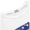 imageCOOFANDY Mens Muscle TShirt Pleated Raglan Sleeve Bodybuilding Gym Tee Short Sleeve Fashion Workout Shirts Hipster ShirtWhite American Flag