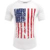 imageCOOFANDY Mens Muscle TShirt Pleated Raglan Sleeve Bodybuilding Gym Tee Short Sleeve Fashion Workout Shirts Hipster ShirtWhite American Flag