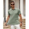 imageCOOFANDY Mens Polo Shirt Golf Quick Dry Performance Short Sleeve Moisture Wicking Athletic Polo Collared Tennis TShirtArmy Green
