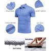 imageCOOFANDY Mens Polo Shirt Golf Quick Dry Performance Short Sleeve Moisture Wicking Athletic Polo Collared Tennis TShirtBlue