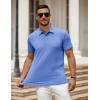 imageCOOFANDY Mens Polo Shirt Golf Quick Dry Performance Short Sleeve Moisture Wicking Athletic Polo Collared Tennis TShirtBlue