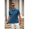 imageCOOFANDY Mens Polo Shirt Golf Quick Dry Performance Short Sleeve Moisture Wicking Athletic Polo Collared Tennis TShirtDark Blue