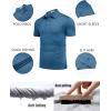 imageCOOFANDY Mens Polo Shirt Golf Quick Dry Performance Short Sleeve Moisture Wicking Athletic Polo Collared Tennis TShirtDark Blue