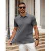 imageCOOFANDY Mens Polo Shirt Golf Quick Dry Performance Short Sleeve Moisture Wicking Athletic Polo Collared Tennis TShirtDark Gray