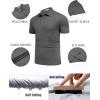 imageCOOFANDY Mens Polo Shirt Golf Quick Dry Performance Short Sleeve Moisture Wicking Athletic Polo Collared Tennis TShirtDark Gray