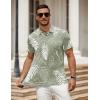 imageCOOFANDY Mens Polo Shirt Golf Quick Dry Performance Short Sleeve Moisture Wicking Athletic Polo Collared Tennis TShirtGreen Palm Leaves