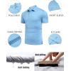 imageCOOFANDY Mens Polo Shirt Golf Quick Dry Performance Short Sleeve Moisture Wicking Athletic Polo Collared Tennis TShirtLight Blue
