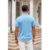 imageCOOFANDY Mens Polo Shirt Golf Quick Dry Performance Short Sleeve Moisture Wicking Athletic Polo Collared Tennis TShirtLight Blue