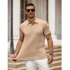 imageCOOFANDY Mens Polo Shirt Golf Quick Dry Performance Short Sleeve Moisture Wicking Athletic Polo Collared Tennis TShirtLight Brown