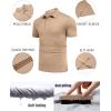 imageCOOFANDY Mens Polo Shirt Golf Quick Dry Performance Short Sleeve Moisture Wicking Athletic Polo Collared Tennis TShirtLight Brown